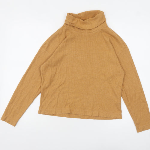 Uniqlo Women’s Brown Heattech Roll Neck Long Sleeve Top Size 10