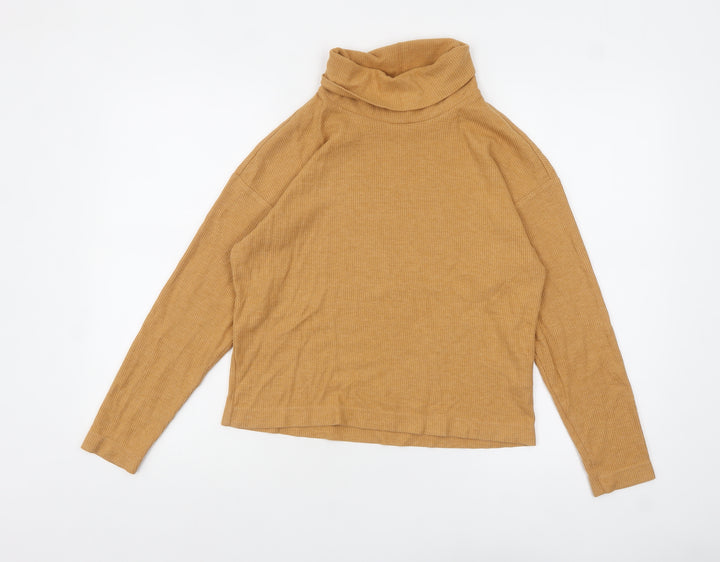 Uniqlo Women’s Brown Heattech Roll Neck Long Sleeve Top Size 10