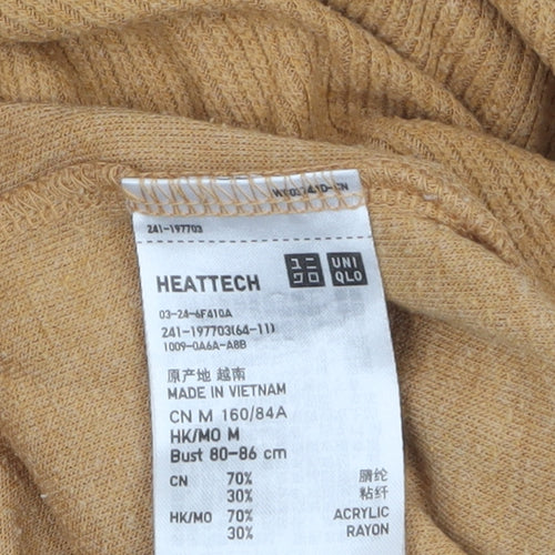 Uniqlo Women’s Brown Heattech Roll Neck Long Sleeve Top Size 10