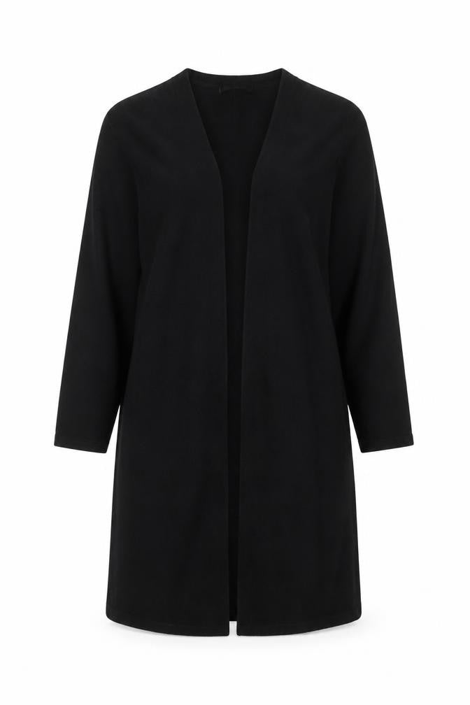 AX Paris Women Black Longline Cardigan M/L Knit Open Front