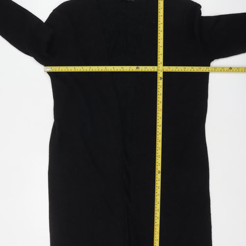 AX Paris Women Black Longline Cardigan M/L Knit Open Front