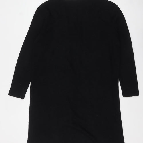 AX Paris Women Black Longline Cardigan M/L Knit Open Front