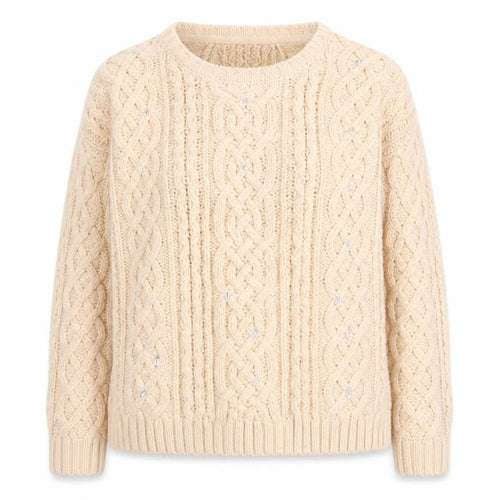 Debenhams Women Beige Cable-Knit Acrylic Jumper Size 14