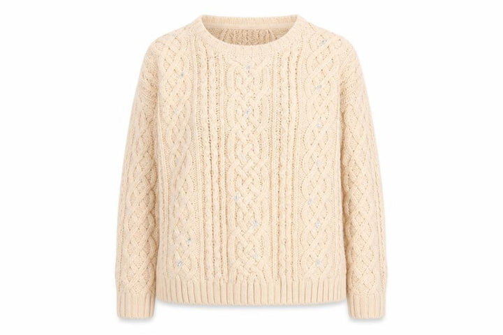 Debenhams Women Beige Cable-Knit Acrylic Jumper Size 14