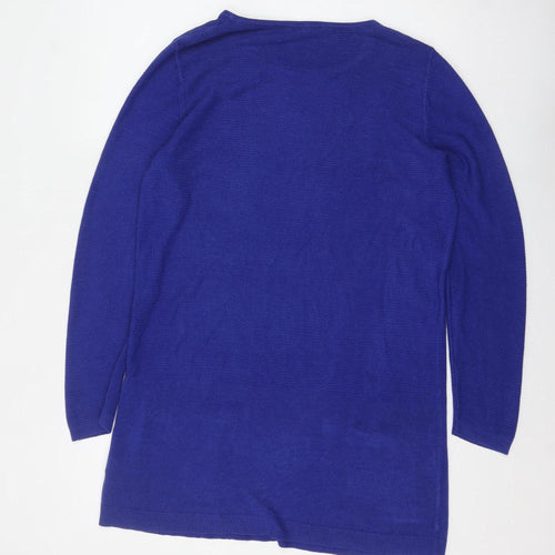 Bonmarché Women Blue Long Sleeve Acrylic Tunic Jumper Size 16