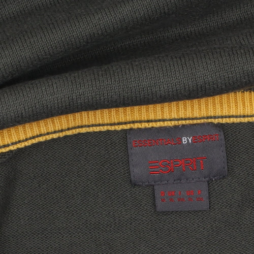 Esprit Men Green Cotton V-Neck Jumper Size L