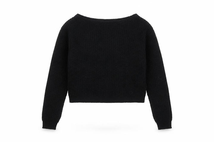 Missguided Petite Black Knit Boat Neck Jumper UK 6