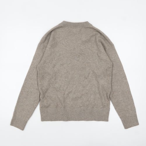 Marks and Spencer Women's Beige V-Neck Jumper Size S Classic Knit