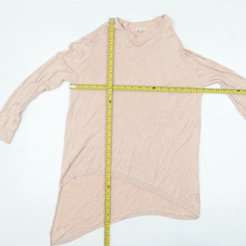River Island Women Pink Size 14 Asymmetric Long Sleeve Pullover Jumper