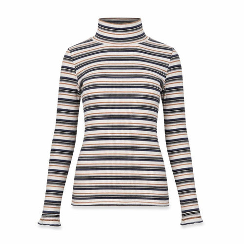 Topshop Women’s Multicoloured Striped Roll Neck Long Sleeve Top Size 10