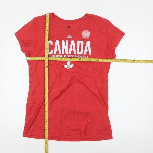 Adidas Womens Red 2XL Canada Hockey T-Shirt Short Sleeve