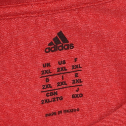 Adidas Womens Red 2XL Canada Hockey T-Shirt Short Sleeve