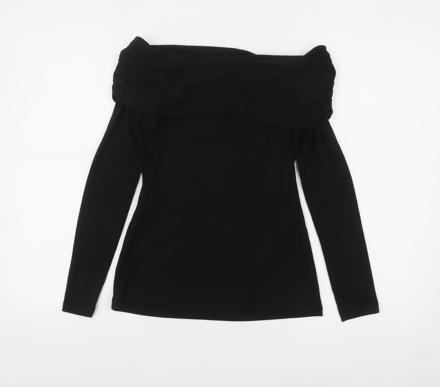 Joe Browns Women Black Off Shoulder Slim Fit Long Sleeve Tunic Blouse Size 6