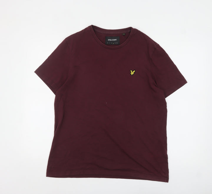 Lyle & Scott Mens Brown Cotton Crew Neck Short Sleeve T-Shirt Size L