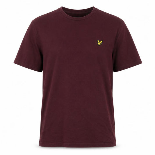 Front view of Lyle & Scott men’s brown cotton crew neck short sleeve t-shirt, size L