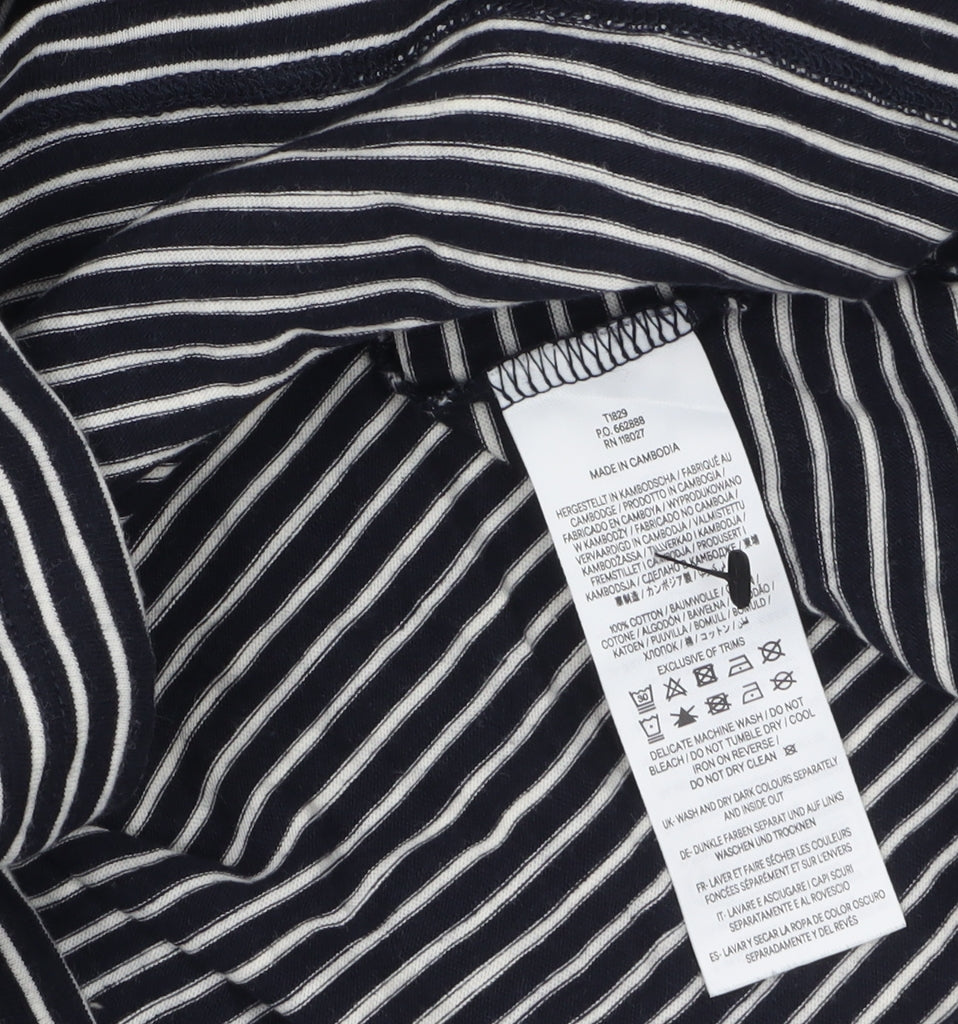 Boden Women Black Striped Long Sleeve Cotton Jersey T-Shirt M