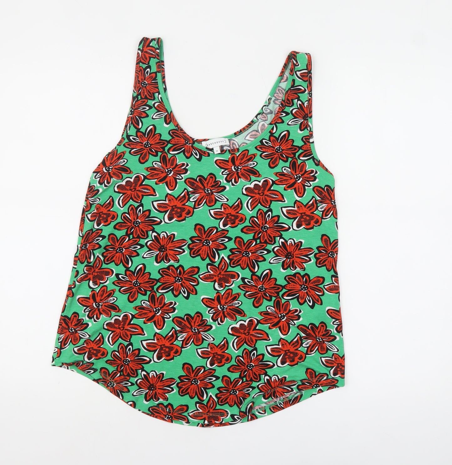 Warehouse Women’s Multicoloured Floral Sleeveless Tank Top Size 10