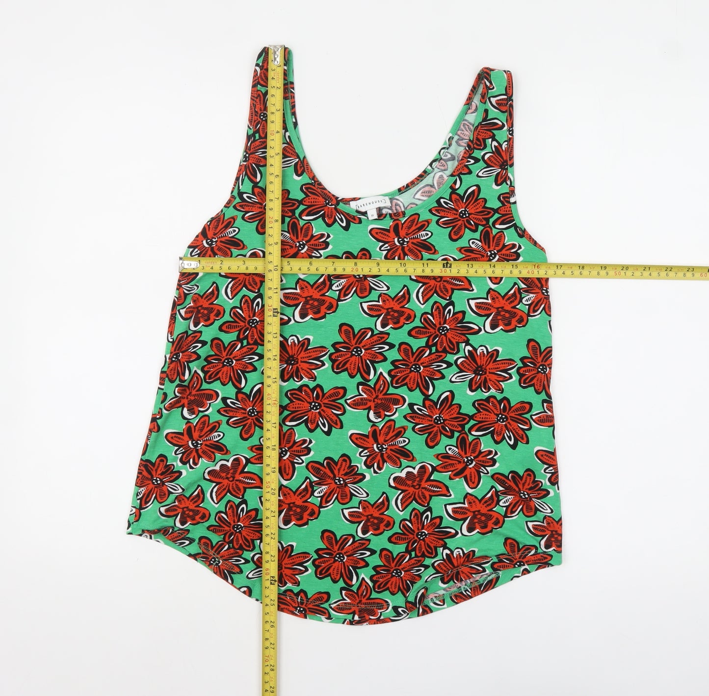 Warehouse Women’s Multicoloured Floral Sleeveless Tank Top Size 10