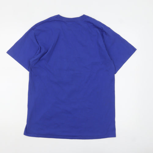 Hanes Men Blue Snoopy Skull Funny Graphic T-Shirt Size M