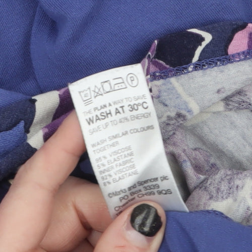 Marks and Spencer Women’s Blue Floral Tunic Blouse UK 12