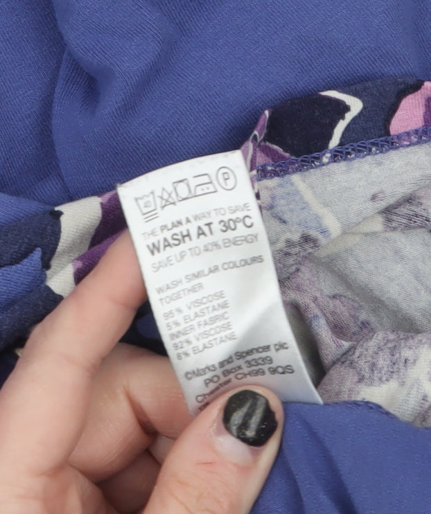 Marks and Spencer Women’s Blue Floral Tunic Blouse UK 12