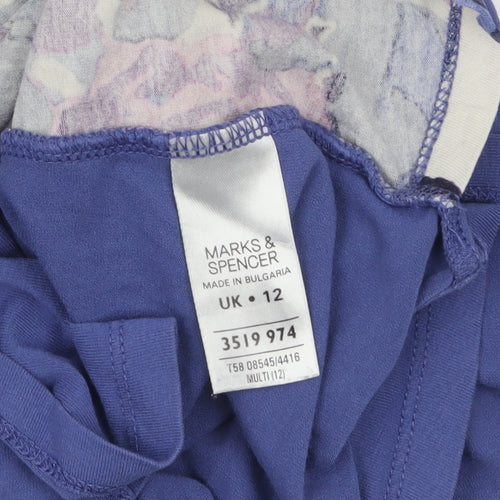 Marks and Spencer Women’s Blue Floral Tunic Blouse UK 12