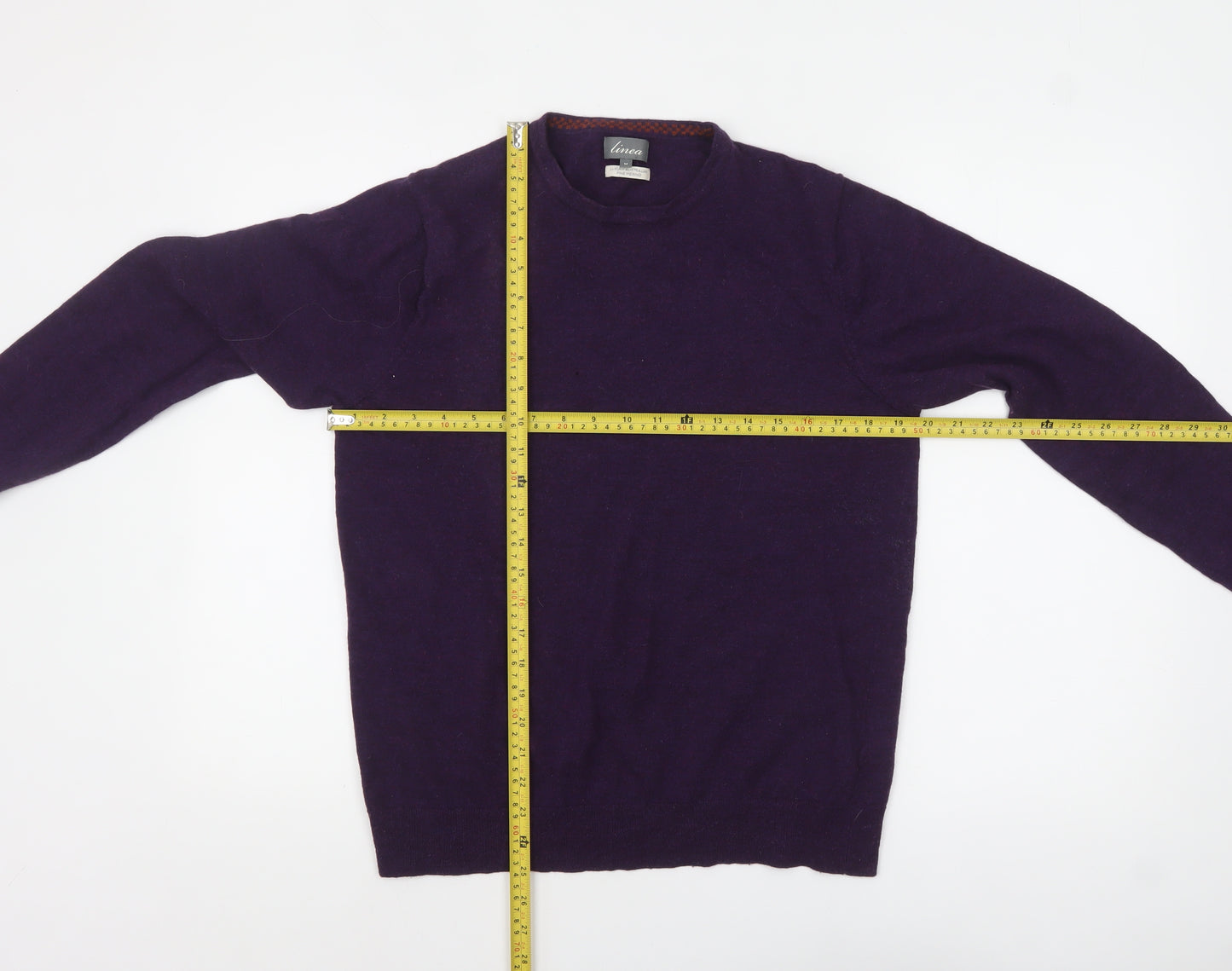 Linea Women's Purple Wool Crew Neck Pullover Jumper M