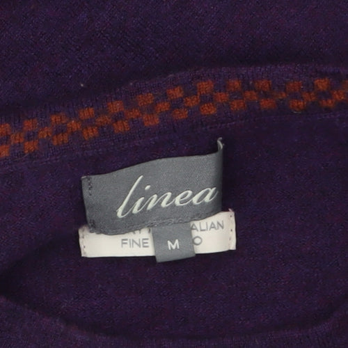 Linea Women's Purple Wool Crew Neck Pullover Jumper M