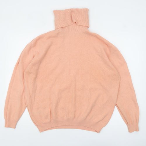 Marks and Spencer Women Peach Angora Roll Neck Jumper Size 20