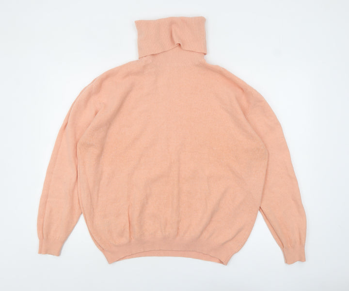 Marks and Spencer Women Peach Angora Roll Neck Jumper Size 20