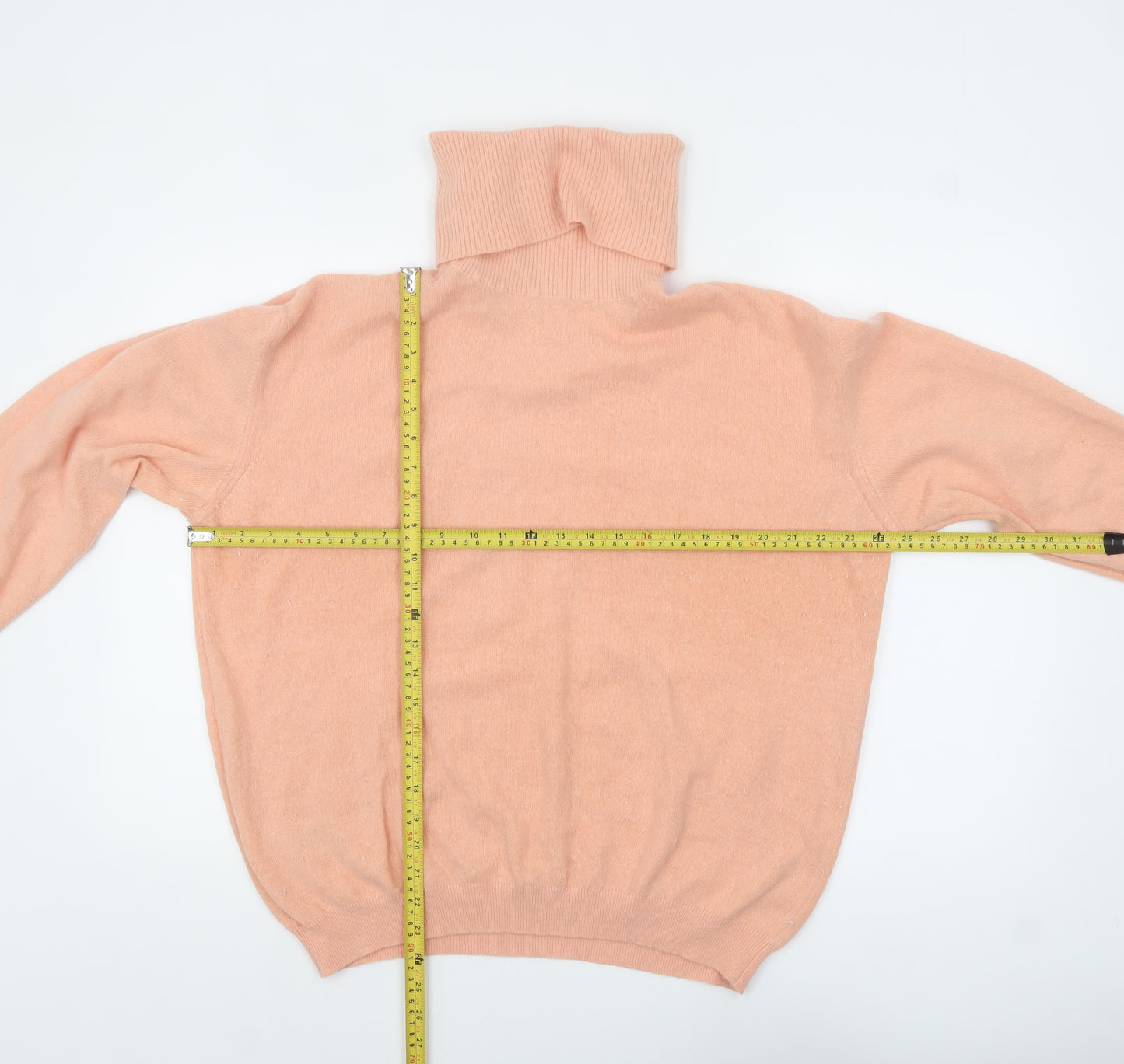 Marks and Spencer Women Peach Angora Roll Neck Jumper Size 20