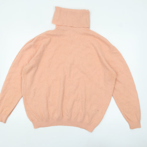 Marks and Spencer Women Peach Angora Roll Neck Jumper Size 20