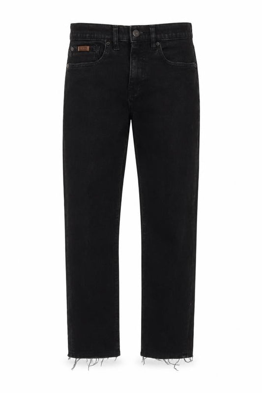 Front view of U.S. Polo Assn. Men's Black Slim Fit Straight Jeans 30R