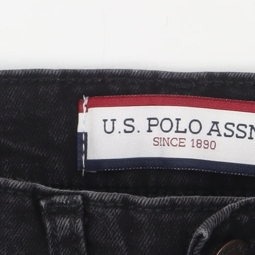 U.S. Polo Assn. Men's Black Slim Fit Straight Jeans 30R