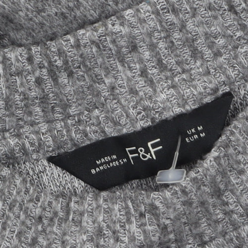 F&F Women's Grey Crew Neck Pullover Jumper Size M