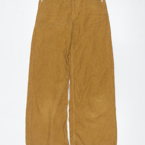 H&M Divided Women's Brown Corduroy Wide-Leg High Rise Trousers Size 4