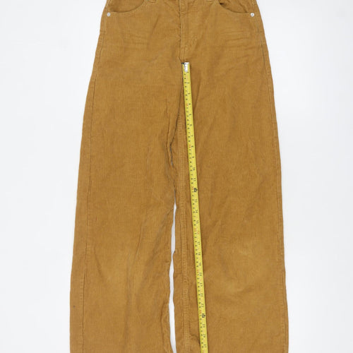 H&M Divided Women's Brown Corduroy Wide-Leg High Rise Trousers Size 4
