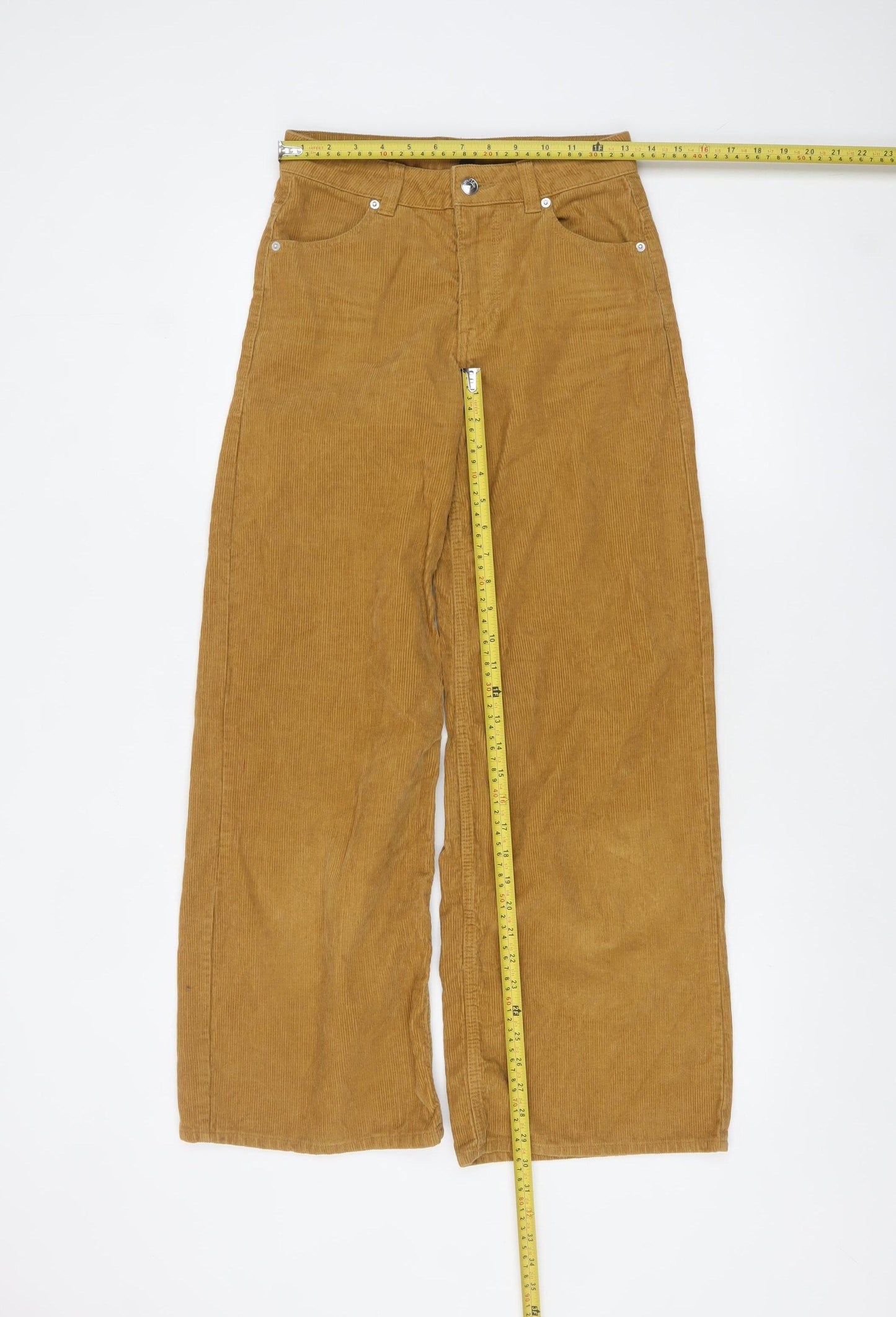 H&M Divided Women's Brown Corduroy Wide-Leg High Rise Trousers Size 4