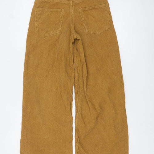 H&M Divided Women's Brown Corduroy Wide-Leg High Rise Trousers Size 4