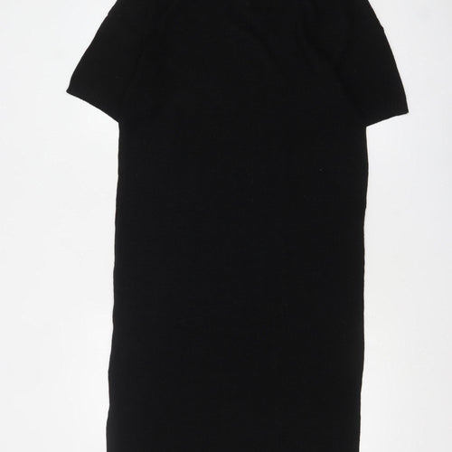 Primark Women’s Black Collared Knit Midi T-Shirt Dress Size S