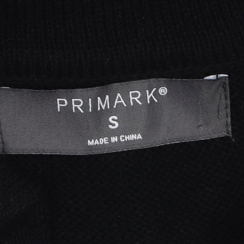Primark Women’s Black Collared Knit Midi T-Shirt Dress Size S