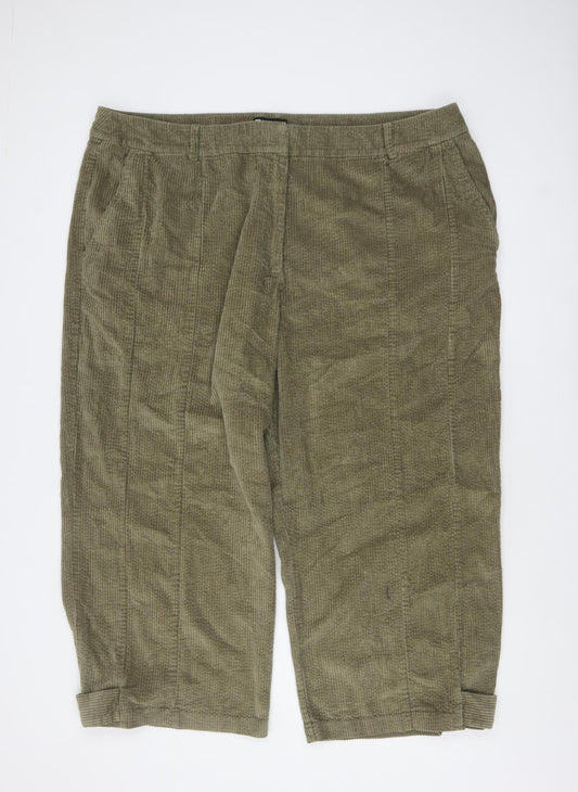 ASOS Women’s Green Corduroy Cropped Trousers Size 24