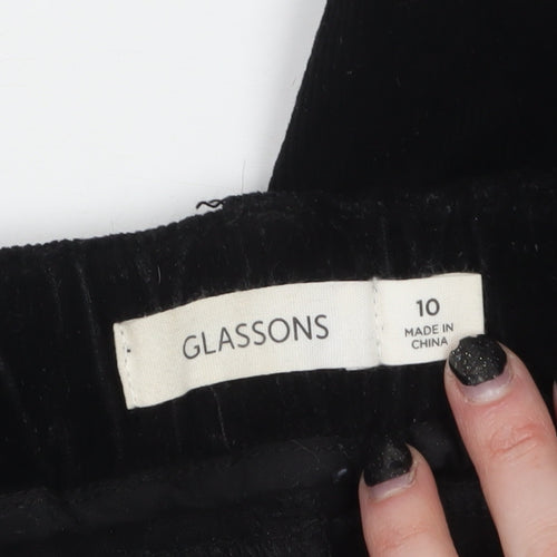 Glassons Women’s Black Corduroy Cargo Trousers Size 10