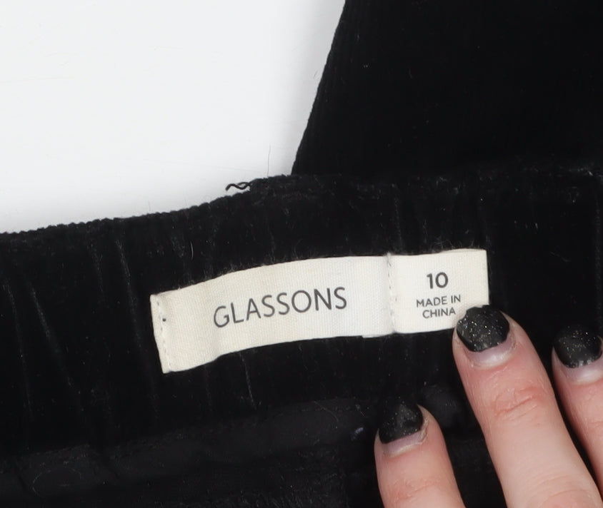 Glassons Women’s Black Corduroy Cargo Trousers Size 10