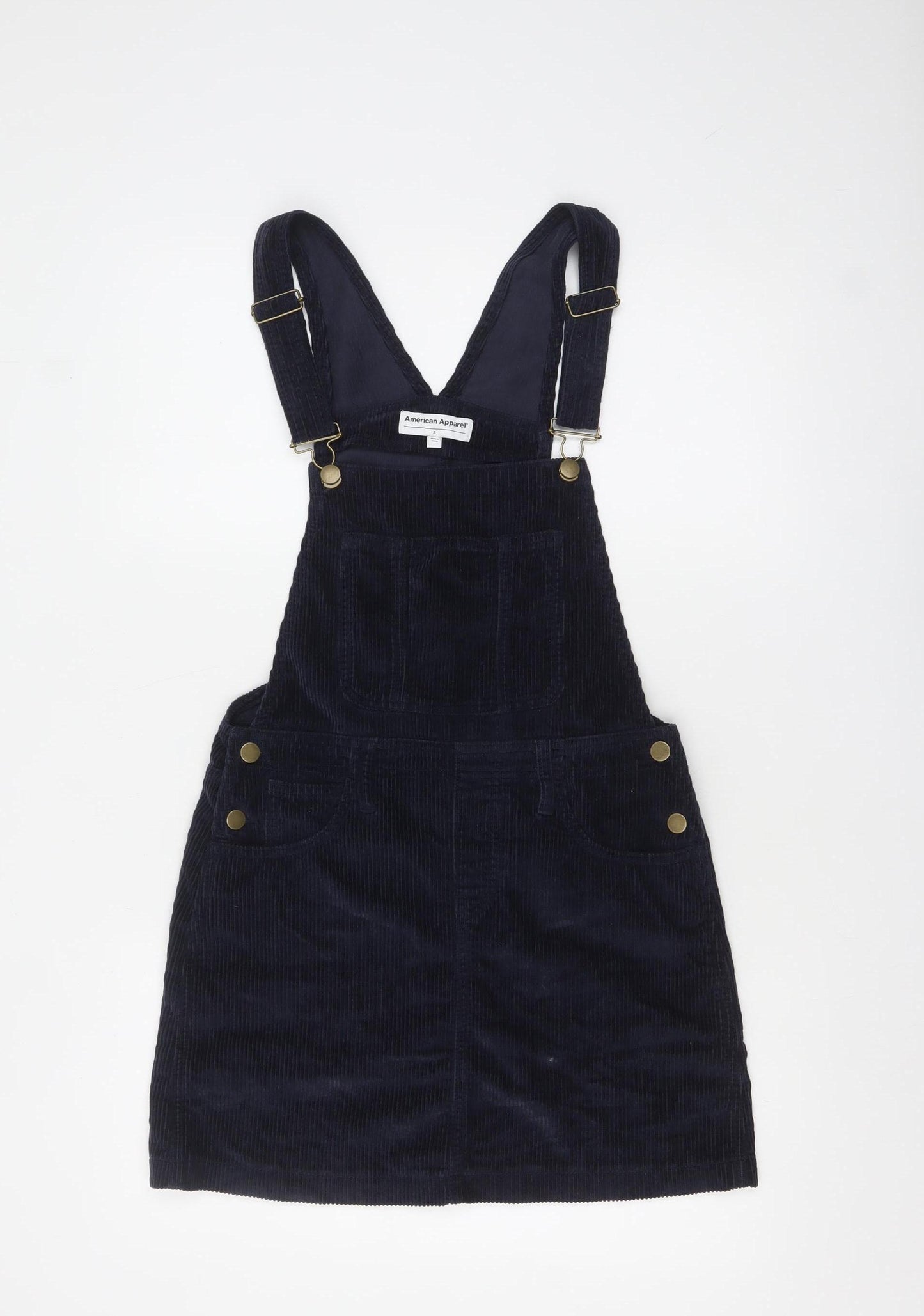 American Apparel Women's Blue Corduroy Pinafore Dress S