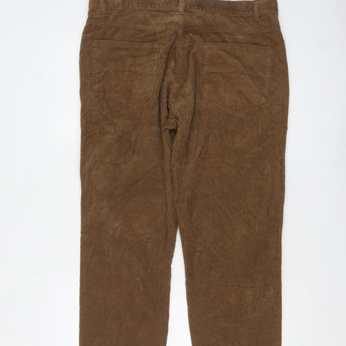 ACW85 Men's Brown Corduroy Chino Trousers Size 36S