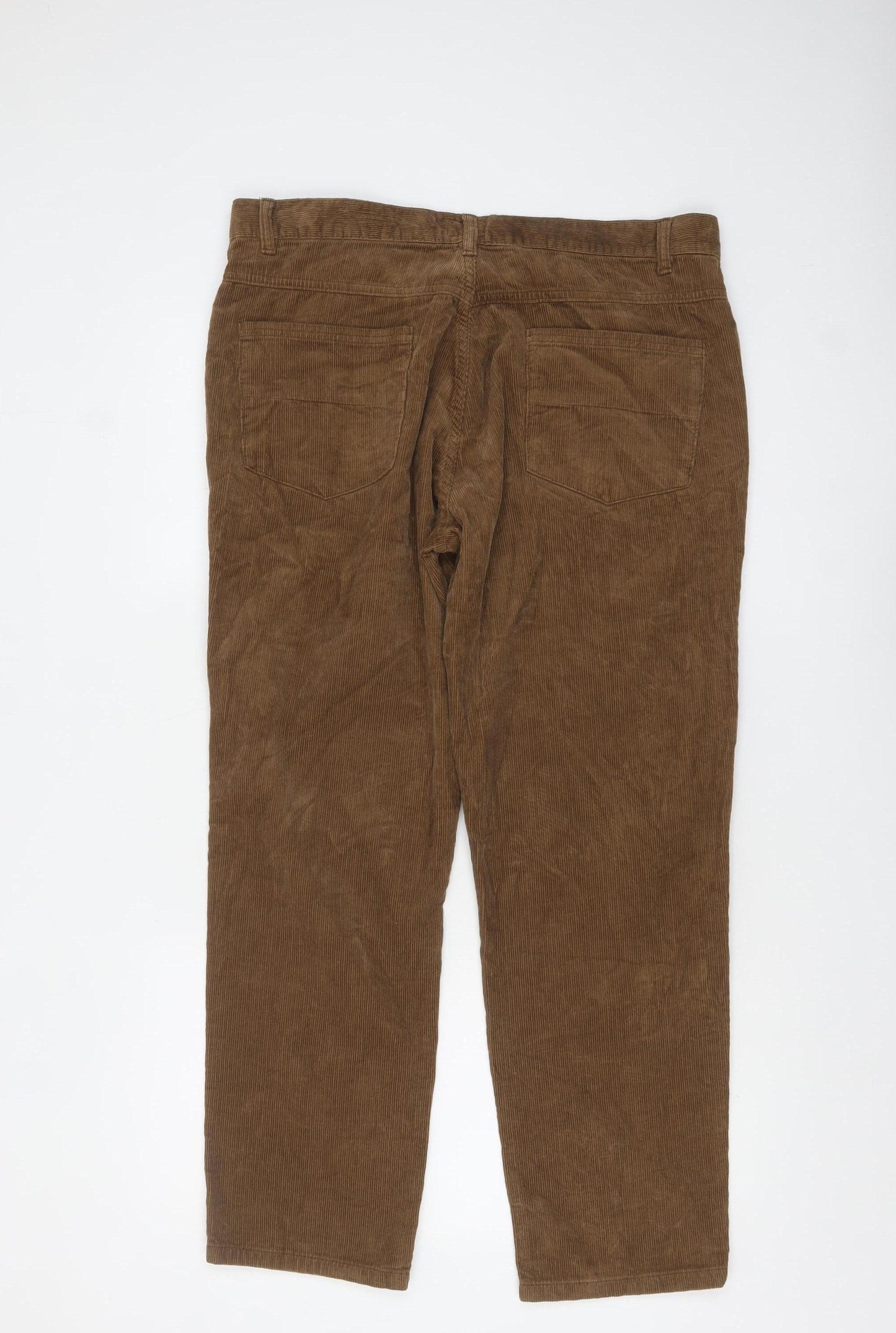 ACW85 Men's Brown Corduroy Chino Trousers Size 36S