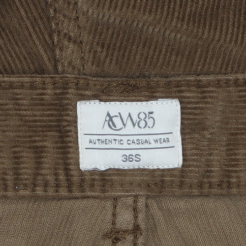 ACW85 Men's Brown Corduroy Chino Trousers Size 36S