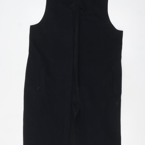 River Island Women's Black Long Waistcoat Size 14 Sleeveless Knit