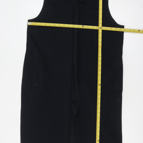River Island Women's Black Long Waistcoat Size 14 Sleeveless Knit